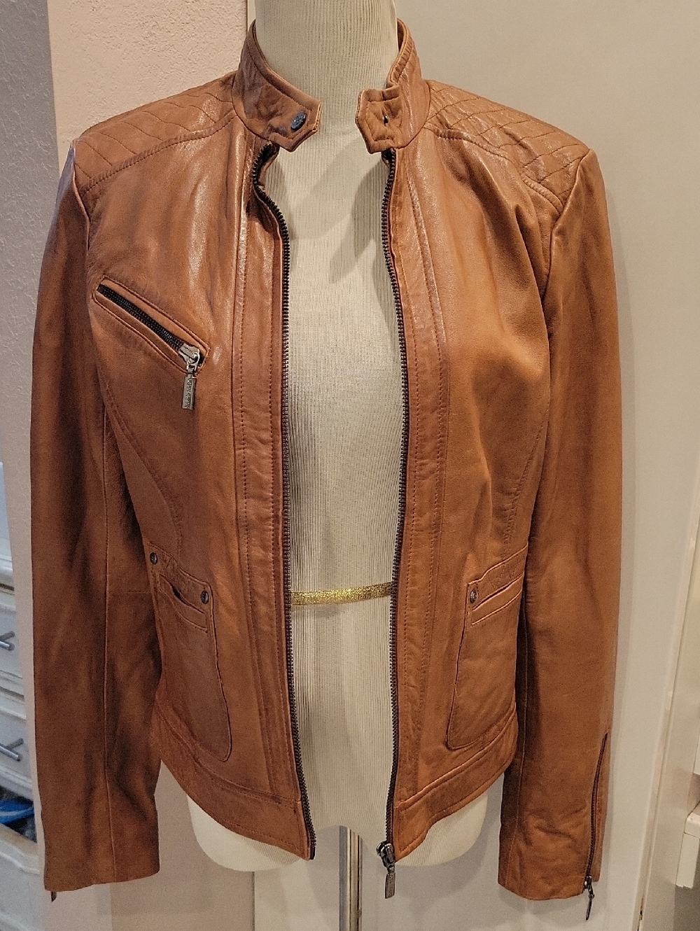 Women’s Genuine Leather Moto Jacket
